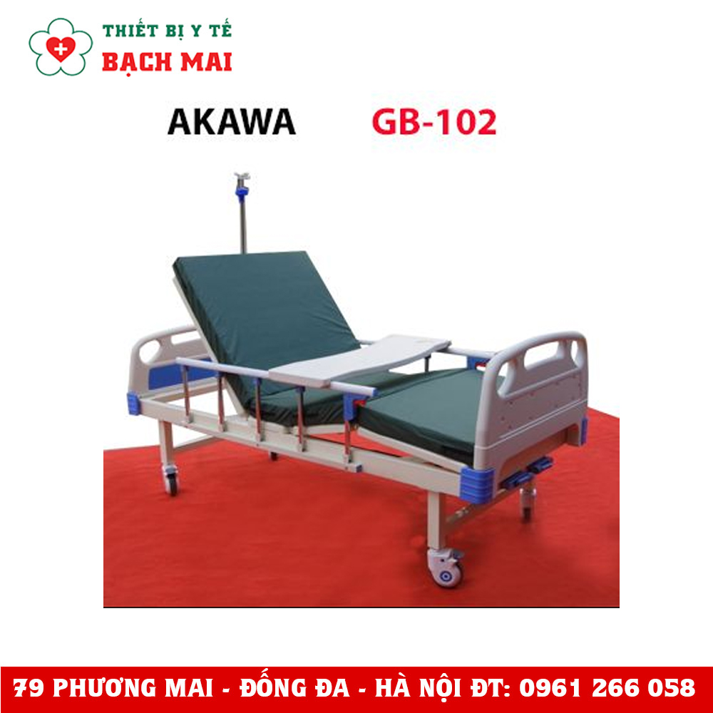 Giường Bệnh Nhân Y Tế 2 Tay Quay AKAWA GB-102 Giường Bệnh Nhân Y Tế 2 Tay Quay AKAWA GB-102