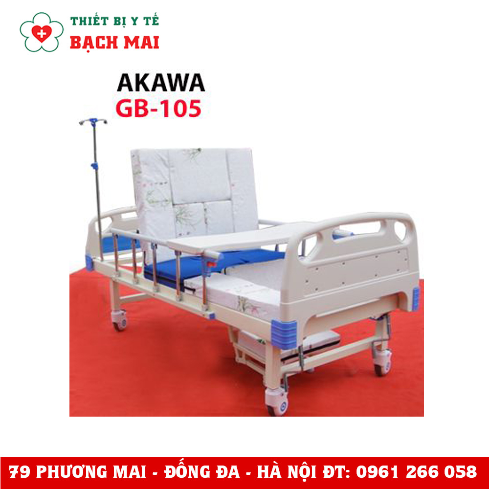 Giường Bệnh Nhân Y Tế 3 Tay Quay AKAWA GB-105