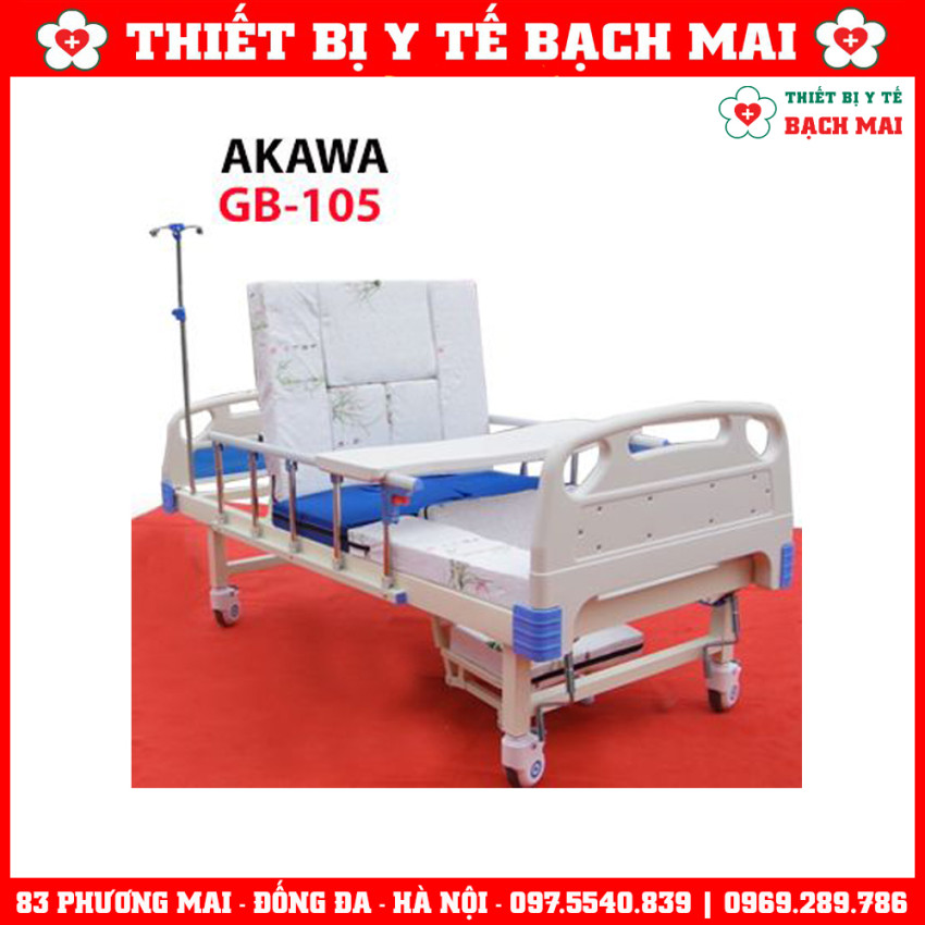 Giường Bệnh Nhân Y Tế 3 Tay Quay AKAWA GB-105