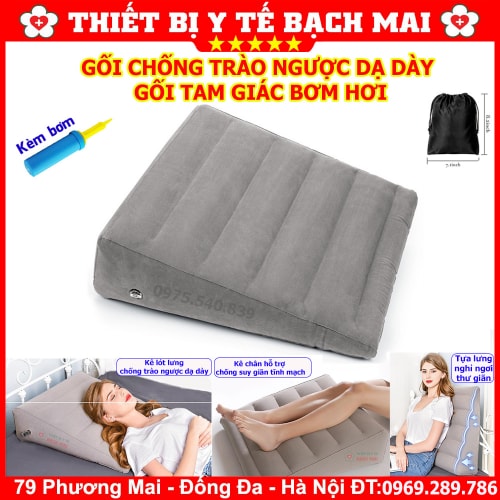 Gối Chống Trào Ngược Dạ Dày - Gối Tam Giác Bơm Hơi Gối Chống Trào Ngược Dạ Dày - Gối Tam Giác Bơm Hơi