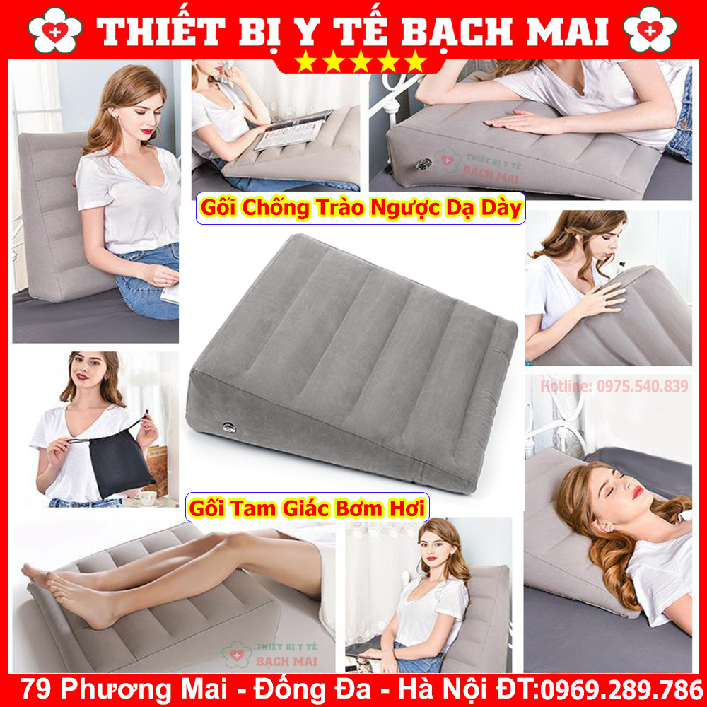 Gối Chống Trào Ngược Dạ Dày - Gối Tam Giác Bơm Hơi Gối Chống Trào Ngược Dạ Dày - Gối Tam Giác Bơm Hơi