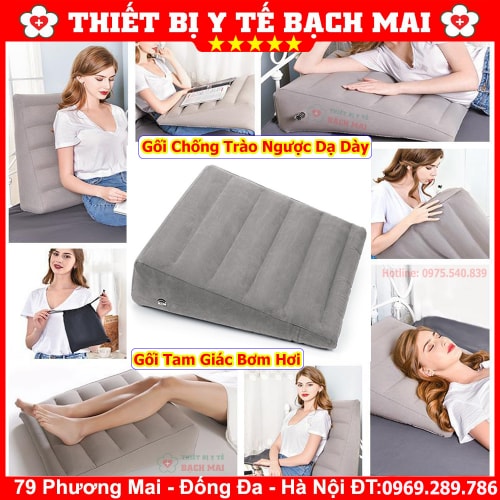 Gối Chống Trào Ngược Dạ Dày - Gối Tam Giác Bơm Hơi Gối Chống Trào Ngược Dạ Dày - Gối Tam Giác Bơm Hơi