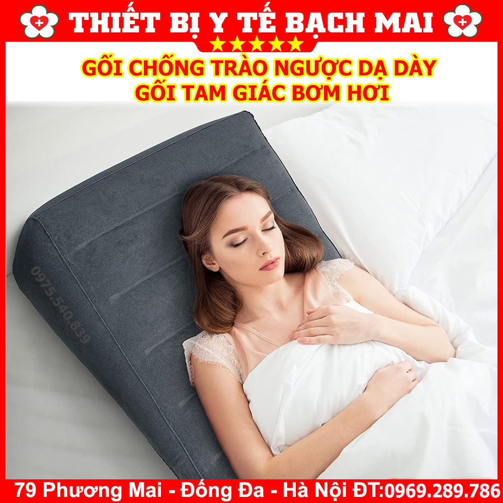 Gối Chống Trào Ngược Dạ Dày - Gối Tam Giác Bơm Hơi Gối Chống Trào Ngược Dạ Dày - Gối Tam Giác Bơm Hơi