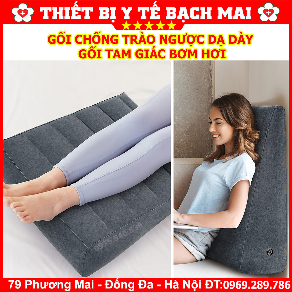 Gối Chống Trào Ngược Dạ Dày - Gối Tam Giác Bơm Hơi Gối Chống Trào Ngược Dạ Dày - Gối Tam Giác Bơm Hơi