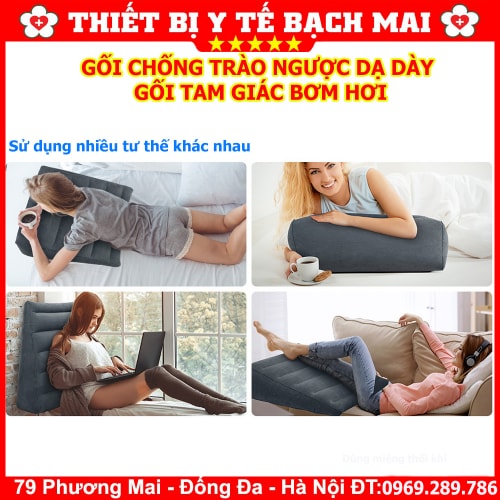 Gối Chống Trào Ngược Dạ Dày - Gối Tam Giác Bơm Hơi Gối Chống Trào Ngược Dạ Dày - Gối Tam Giác Bơm Hơi