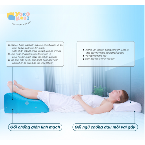 Gối Kê Chân Chống Suy Giãn Tĩnh Mạch YOROKOBI Gối Kê Chân Chống Suy Giãn Tĩnh Mạch YOROKOBI