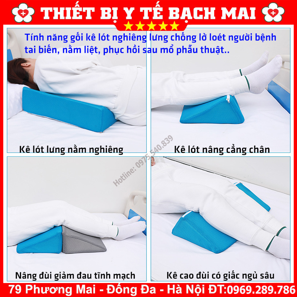 Gối Kê Lót Lưng Nghiêng Xoay Lật Bệnh Nhân - Gối Tam Giác Ngăn Tạo Vết Loét Người Bệnh Gối Kê Lót Lưng Nghiêng Xoay Lật Bệnh Nhân - Gối Tam Giác Ngăn Tạo Vết Loét Người Bệnh