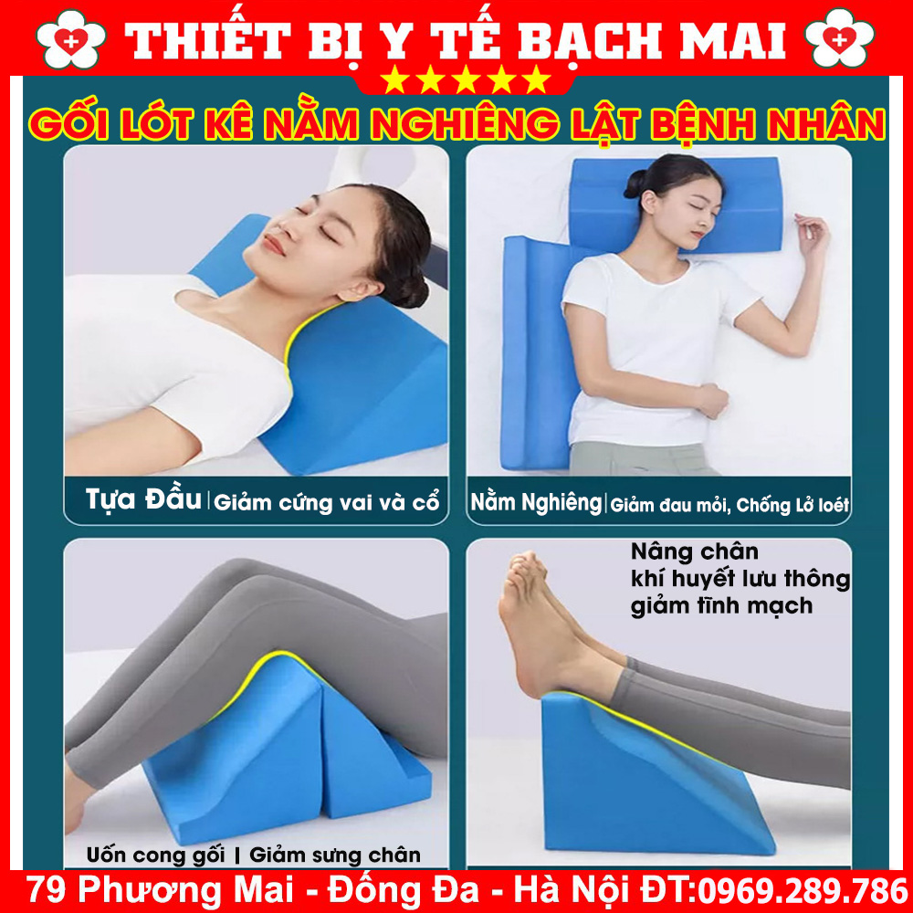 Gối Kê Lót Lưng Nghiêng Xoay Lật Bệnh Nhân - Gối Tam Giác Ngăn Tạo Vết Loét Người Bệnh Gối Kê Lót Lưng Nghiêng Xoay Lật Bệnh Nhân - Gối Tam Giác Ngăn Tạo Vết Loét Người Bệnh