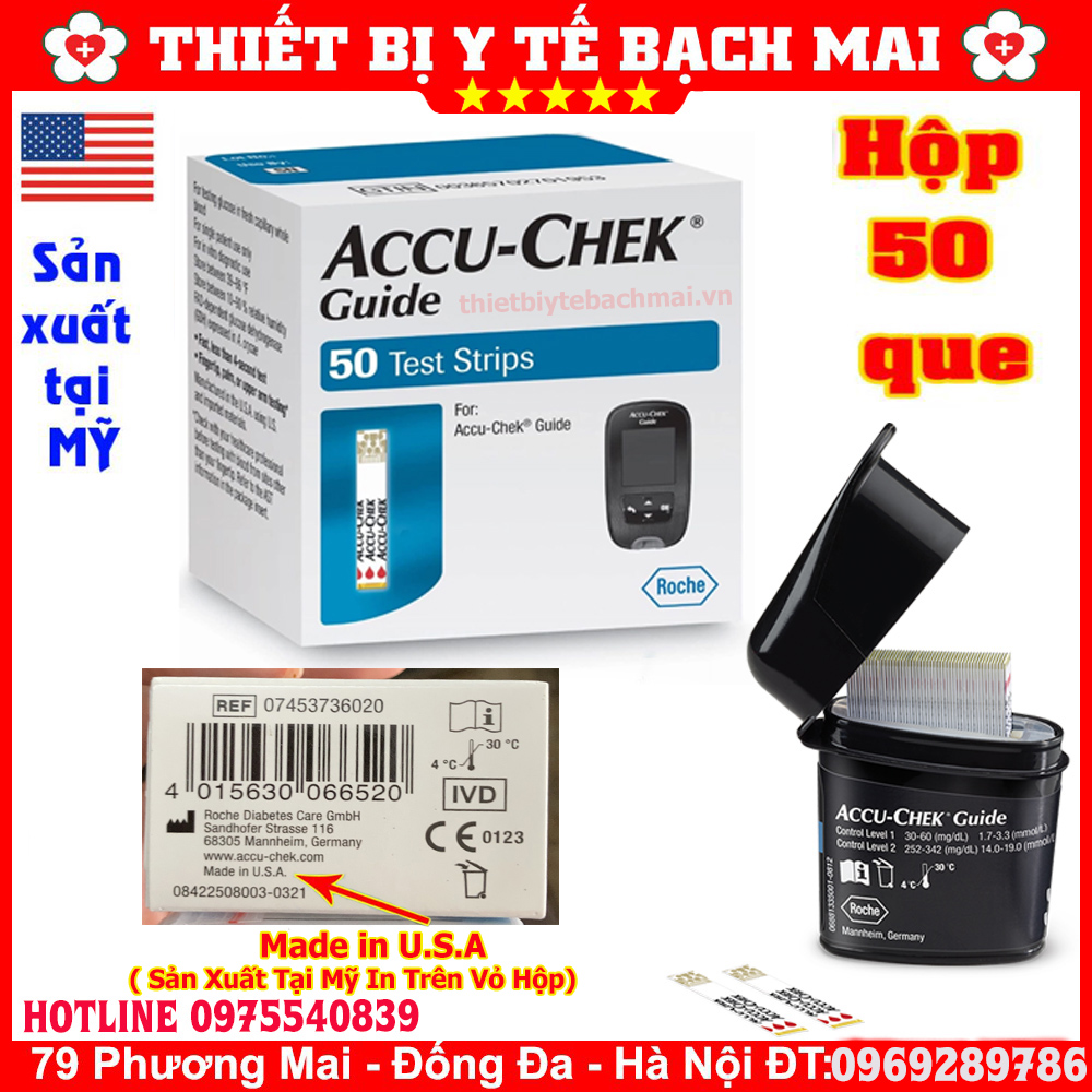 Que Thử Tiểu Đường Accu Chek Guide Hộp 50 Que Que Thử Tiểu Đường Accu Chek Guide Hộp 50 Que
