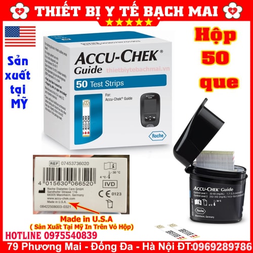 Que Thử Tiểu Đường Accu Chek Guide Hộp 50 Que