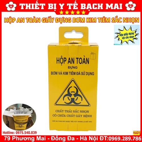 Hộp Giấy An Toàn Đựng Bơm Kim Tiêm Vật Sắc Nhọn Y Tế Đã Qua Sử Dụng Hộp Giấy An Toàn Đựng Bơm Kim Tiêm Vật Sắc Nhọn Y Tế Đã Qua Sử Dụng