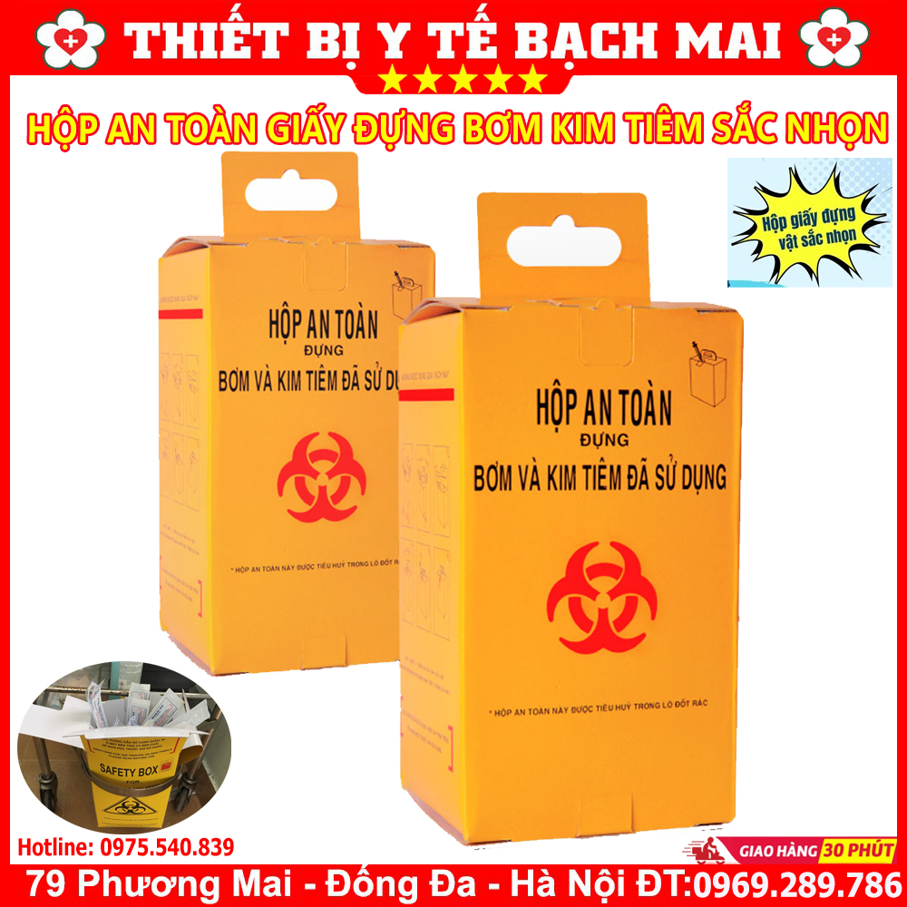 Hộp Giấy An Toàn Đựng Bơm Kim Tiêm Vật Sắc Nhọn Y Tế Đã Qua Sử Dụng Hộp Giấy An Toàn Đựng Bơm Kim Tiêm Vật Sắc Nhọn Y Tế Đã Qua Sử Dụng