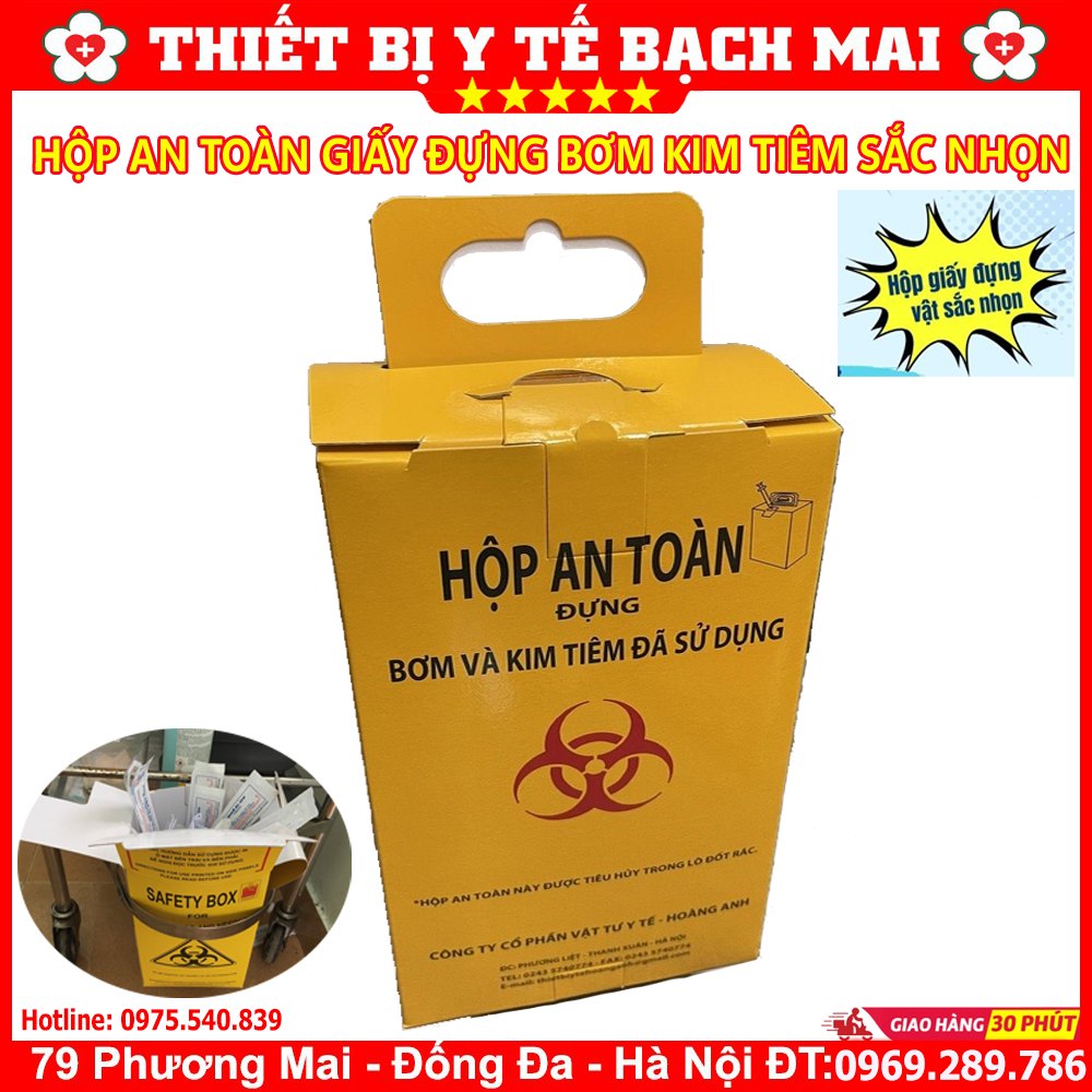 Hộp Giấy An Toàn Đựng Bơm Kim Tiêm Vật Sắc Nhọn Y Tế Đã Qua Sử Dụng Hộp Giấy An Toàn Đựng Bơm Kim Tiêm Vật Sắc Nhọn Y Tế Đã Qua Sử Dụng