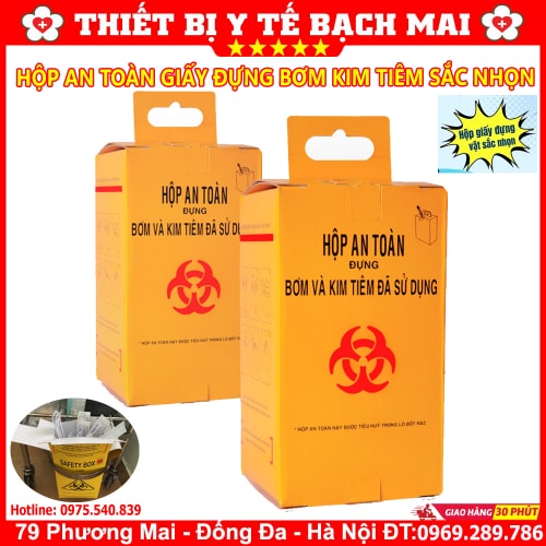 Hộp Giấy An Toàn Đựng Bơm Kim Tiêm Vật Sắc Nhọn Y Tế Đã Qua Sử Dụng Hộp Giấy An Toàn Đựng Bơm Kim Tiêm Vật Sắc Nhọn Y Tế Đã Qua Sử Dụng