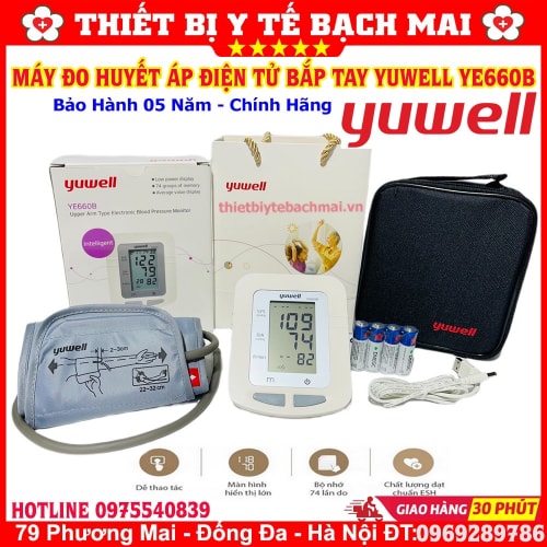 Máy Đo Huyết Áp Điện Tử Bắp Tay Yuwell YE660B Máy Đo Huyết Áp Điện Tử Bắp Tay Yuwell YE660B