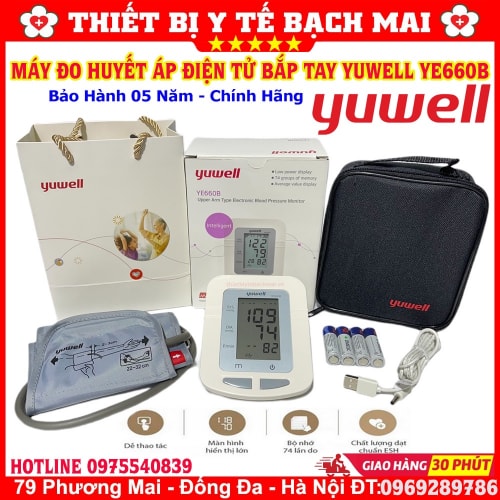 Máy Đo Huyết Áp Điện Tử Bắp Tay Yuwell YE660B Máy Đo Huyết Áp Điện Tử Bắp Tay Yuwell YE660B