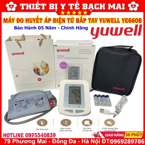 Máy Đo Huyết Áp Điện Tử Bắp Tay Yuwell YE660B