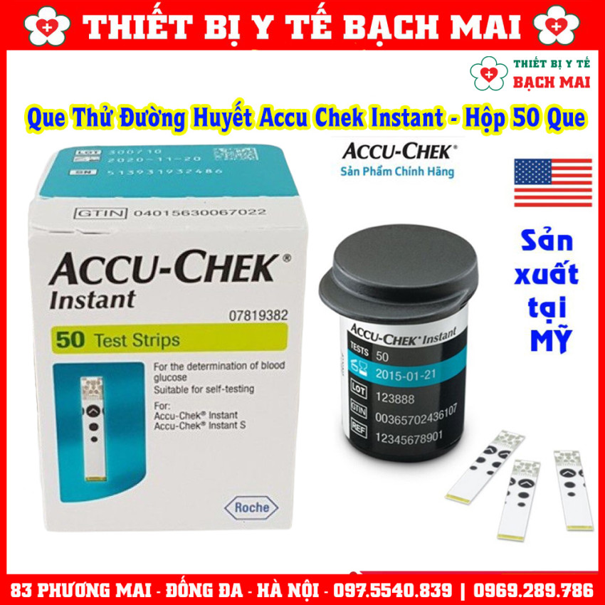 Que Thử Tiểu Đường Accu Chek Instant Hộp 50 Que