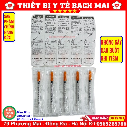 Bơm Tiêm Thẩm Mĩ, Tiểu Đường Insulin Omnican BBraun 1ml U100, Sản Xuất Đức