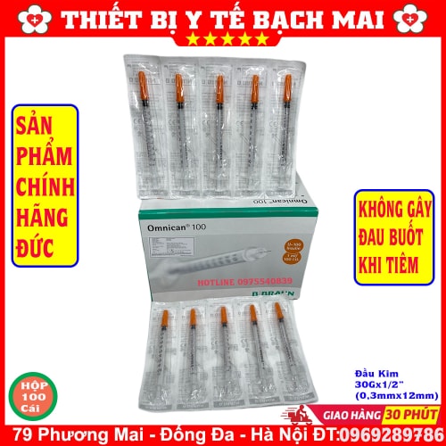Bơm Tiêm Thẩm Mĩ, Tiểu Đường Insulin Omnican BBraun 1ml U100, Sản Xuất Đức Bơm Tiêm Thẩm Mĩ, Tiểu Đường Insulin Omnican BBraun 1ml U100, Sản Xuất Đức