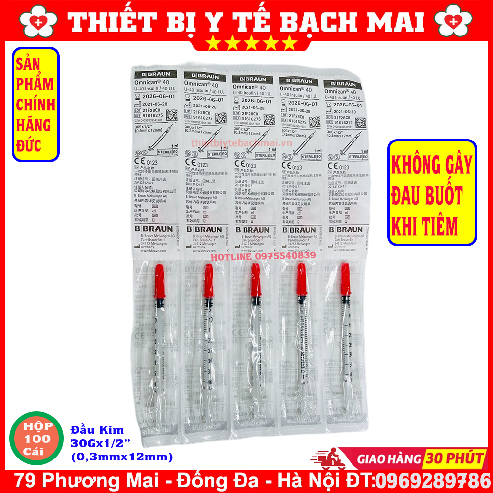 Bơm Tiêm Thẩm Mĩ, Tiểu Đường Insulin Omnican BBraun 1ml U40, Sản Xuất Đức