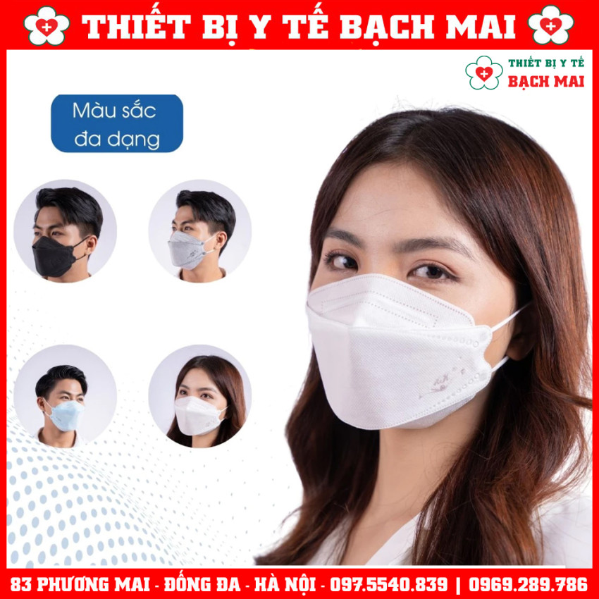 Khẩu Trang Y Tế 4D Mask KF94 Mạnh Khuyên, 4 Lớp Lọc Kháng Khuẩn - Hộp 300 Chiếc
