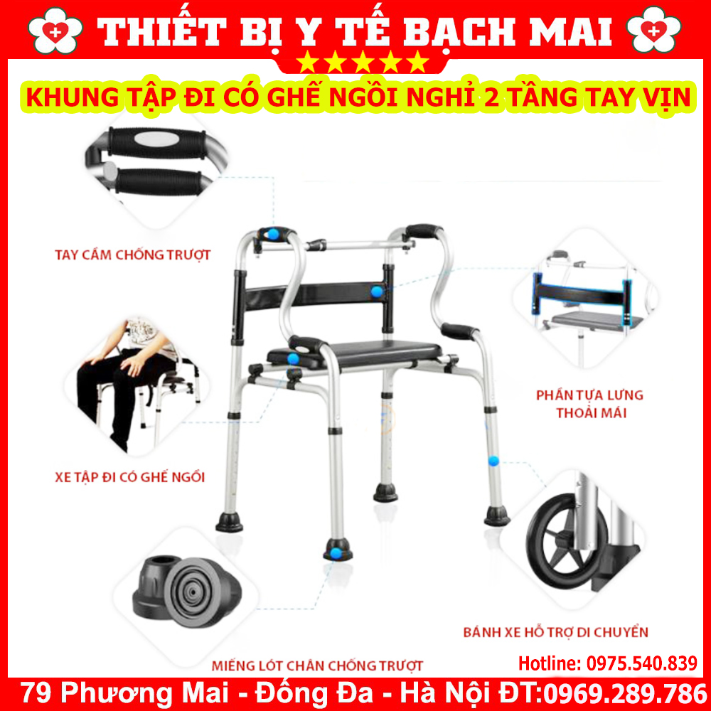 Khung Tập Đi Có Ghế Ngồi Đa Năng Z002 Khung Tập Đi Có Ghế Ngồi Đa Năng Z002