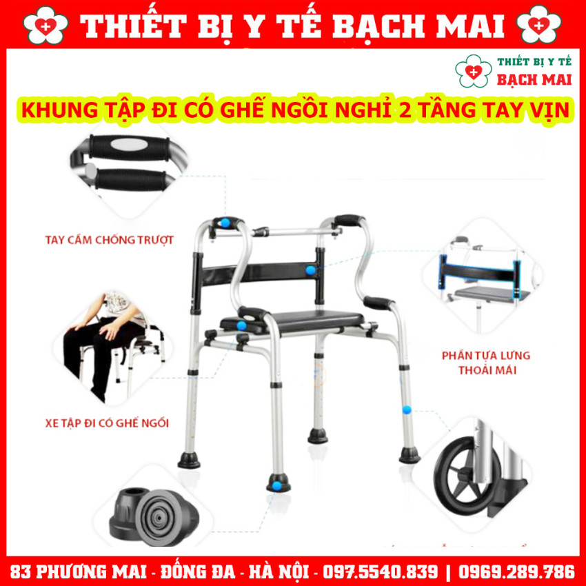 Khung Tập Đi Có Ghế Ngồi Đa Năng Z002 Khung Tập Đi Có Ghế Ngồi Đa Năng Z002