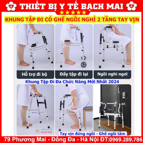 Khung Tập Đi Có Ghế Ngồi Đa Năng Z002 Khung Tập Đi Có Ghế Ngồi Đa Năng Z002