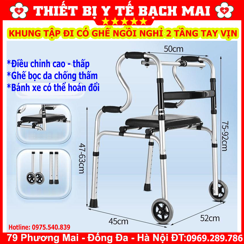 Khung Tập Đi Có Ghế Ngồi Đa Năng Z002 Khung Tập Đi Có Ghế Ngồi Đa Năng Z002