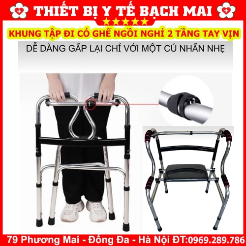 Khung Tập Đi Có Ghế Ngồi Đa Năng Z002 Khung Tập Đi Có Ghế Ngồi Đa Năng Z002