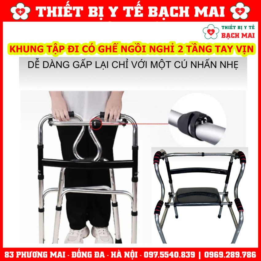 Khung Tập Đi Có Ghế Ngồi Đa Năng Z002 Khung Tập Đi Có Ghế Ngồi Đa Năng Z002
