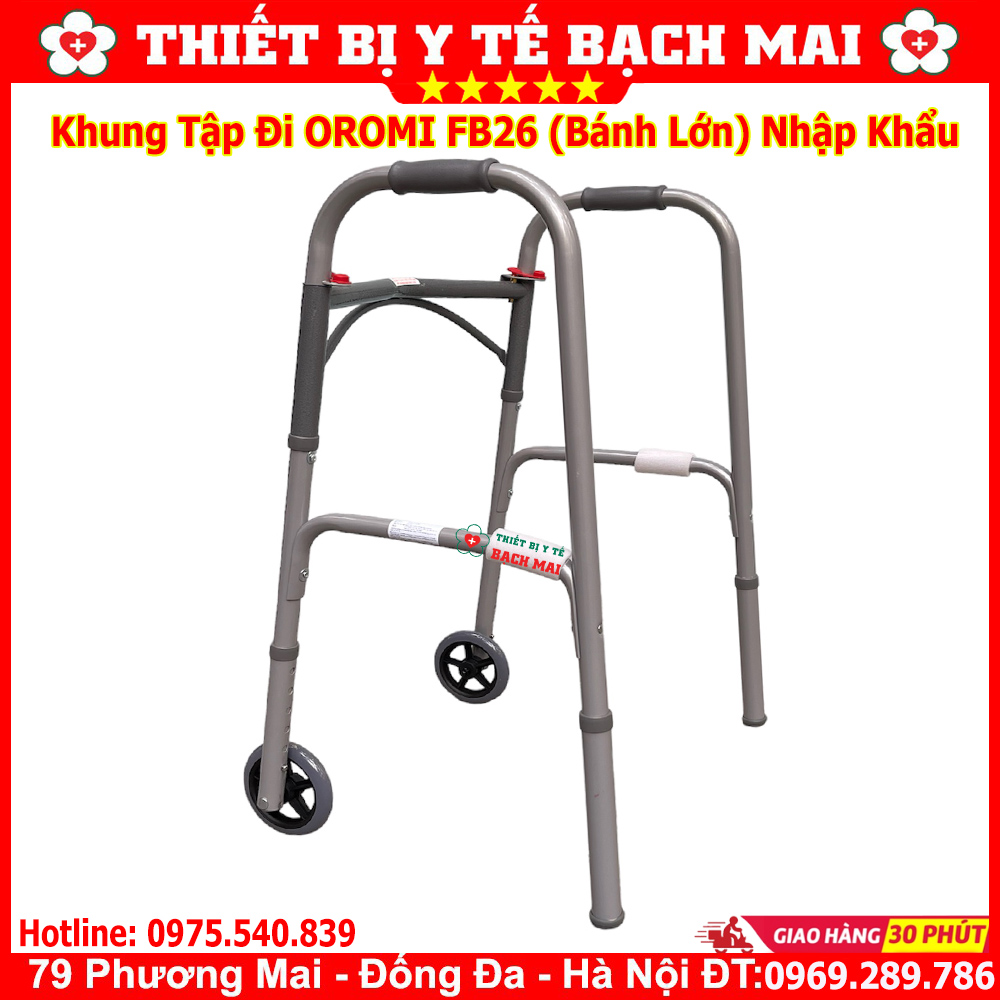 Khung Tập Đi Có Bánh Xe OROMI FB26 Cho Người Già, Phục Hồi Sau Chấn Thương, Tai Biến Khung Tập Đi Có Bánh Xe OROMI FB26 Cho Người Già, Phục Hồi Sau Chấn Thương, Tai Biến