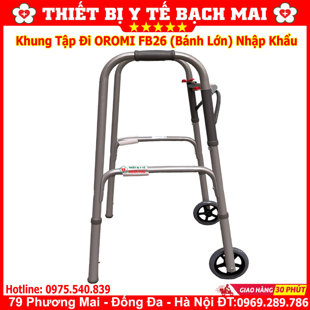 Khung Tập Đi Có Bánh Xe OROMI FB26 Cho Người Già, Phục Hồi Sau Chấn Thương, Tai Biến Khung Tập Đi Có Bánh Xe OROMI FB26 Cho Người Già, Phục Hồi Sau Chấn Thương, Tai Biến