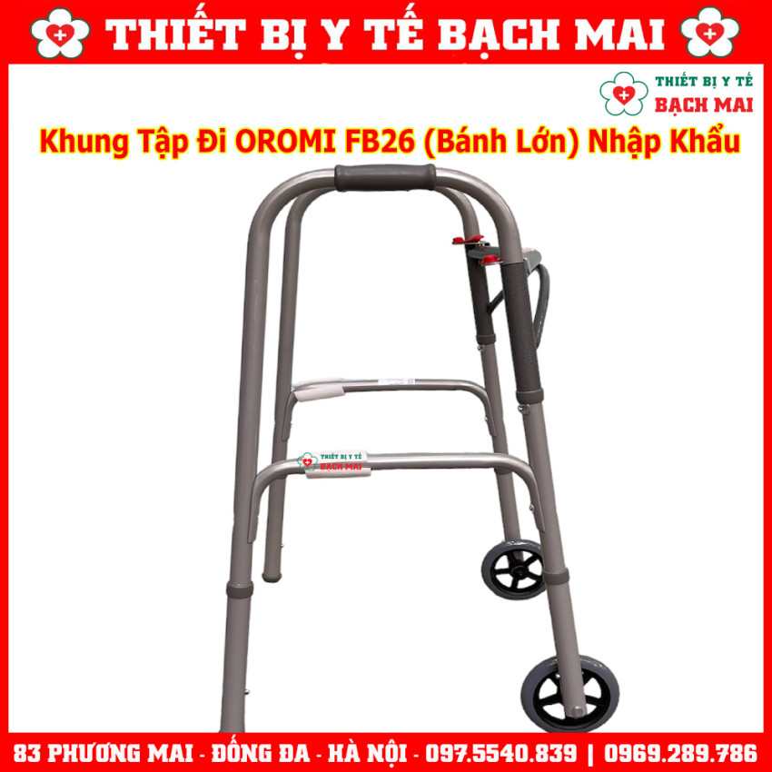 Khung Tập Đi Có Bánh Xe OROMI FB26 Cho Người Già, Phục Hồi Sau Chấn Thương, Tai Biến Khung Tập Đi Có Bánh Xe OROMI FB26 Cho Người Già, Phục Hồi Sau Chấn Thương, Tai Biến