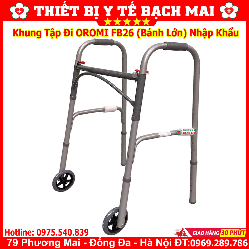 Khung Tập Đi Có Bánh Xe OROMI FB26 Cho Người Già, Phục Hồi Sau Chấn Thương, Tai Biến Khung Tập Đi Có Bánh Xe OROMI FB26 Cho Người Già, Phục Hồi Sau Chấn Thương, Tai Biến