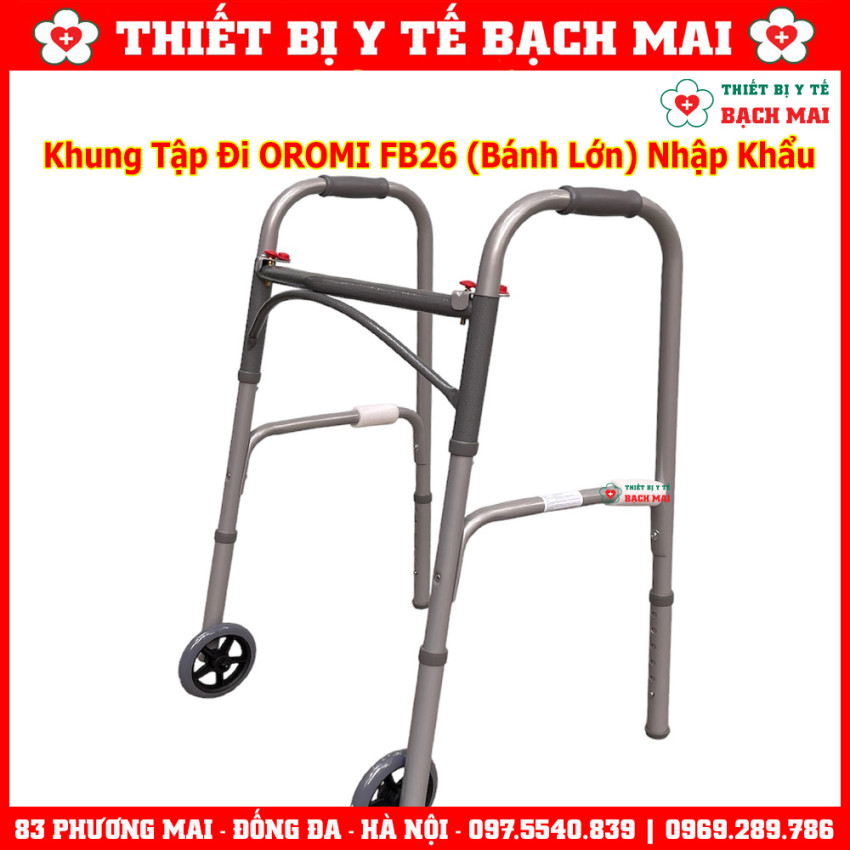 Khung Tập Đi Có Bánh Xe OROMI FB26 Cho Người Già, Phục Hồi Sau Chấn Thương, Tai Biến Khung Tập Đi Có Bánh Xe OROMI FB26 Cho Người Già, Phục Hồi Sau Chấn Thương, Tai Biến