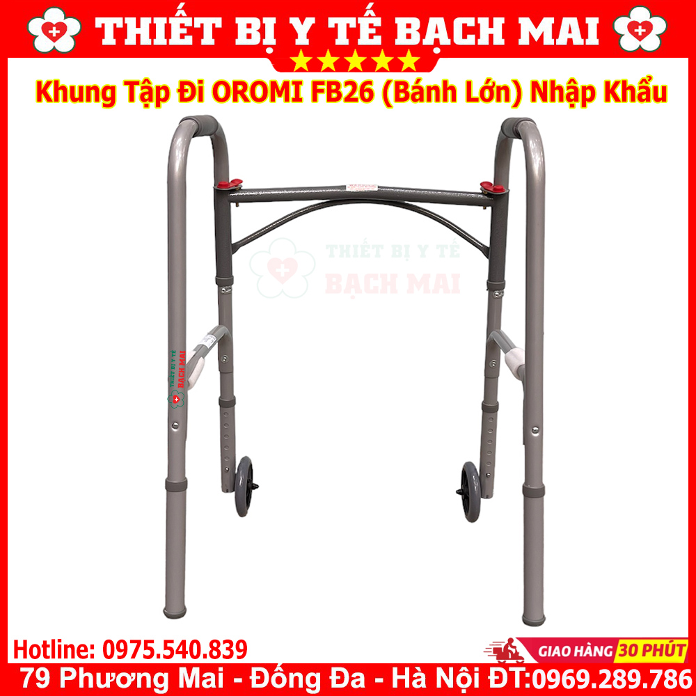 Khung Tập Đi Có Bánh Xe OROMI FB26 Cho Người Già, Phục Hồi Sau Chấn Thương, Tai Biến Khung Tập Đi Có Bánh Xe OROMI FB26 Cho Người Già, Phục Hồi Sau Chấn Thương, Tai Biến