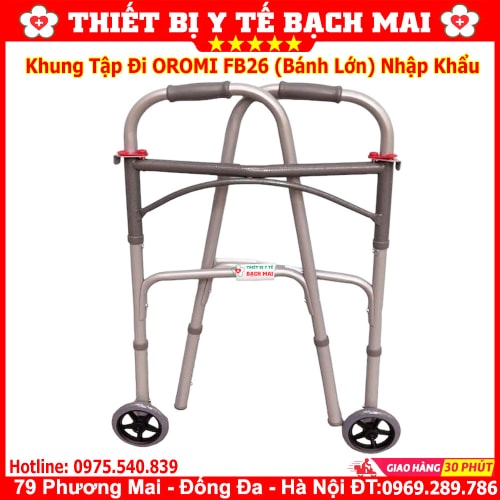 Khung Tập Đi Có Bánh Xe OROMI FB26 Cho Người Già, Phục Hồi Sau Chấn Thương, Tai Biến Khung Tập Đi Có Bánh Xe OROMI FB26 Cho Người Già, Phục Hồi Sau Chấn Thương, Tai Biến