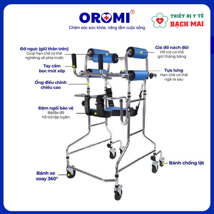 Khung Tập Đứng Tập Đi Đa Năng OROMI W02 – Dụng Cụ Hỗ Trợ Phục Hồi Chức Năng Cho Người Bệnh, Người Yếu Chân Khung Tập Đứng Tập Đi Đa Năng OROMI W02 – Dụng Cụ Hỗ Trợ Phục Hồi Chức Năng Cho Người Bệnh, Người Yếu Chân