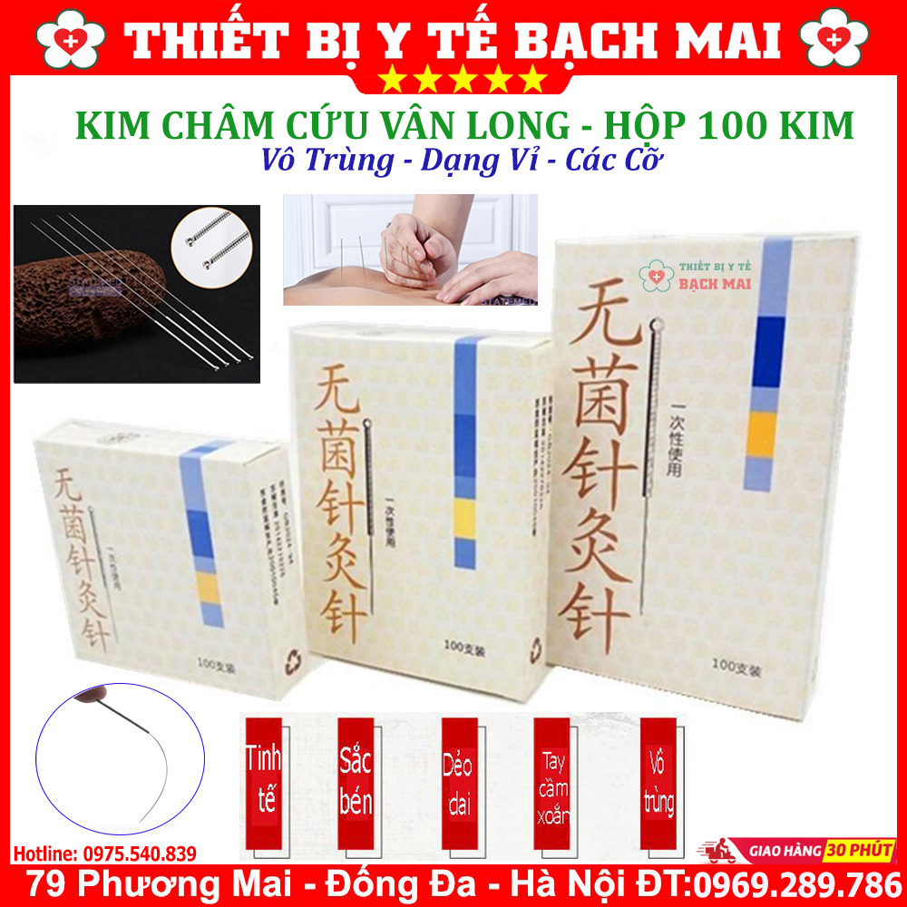 Kim Châm Cứu Vân Long Vô Trùng Dạng Vỉ Các Cỡ - HỘP 100 KIM Kim Châm Cứu Vân Long Vô Trùng Dạng Vỉ Các Cỡ - HỘP 100 KIM