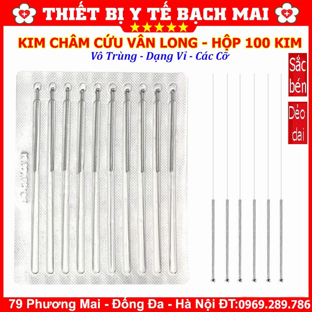 Kim Châm Cứu Vân Long Vô Trùng Dạng Vỉ Các Cỡ - HỘP 100 KIM Kim Châm Cứu Vân Long Vô Trùng Dạng Vỉ Các Cỡ - HỘP 100 KIM