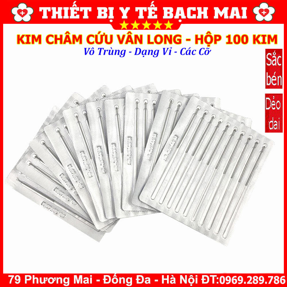 Kim Châm Cứu Vân Long Vô Trùng Dạng Vỉ Các Cỡ - HỘP 100 KIM Kim Châm Cứu Vân Long Vô Trùng Dạng Vỉ Các Cỡ - HỘP 100 KIM