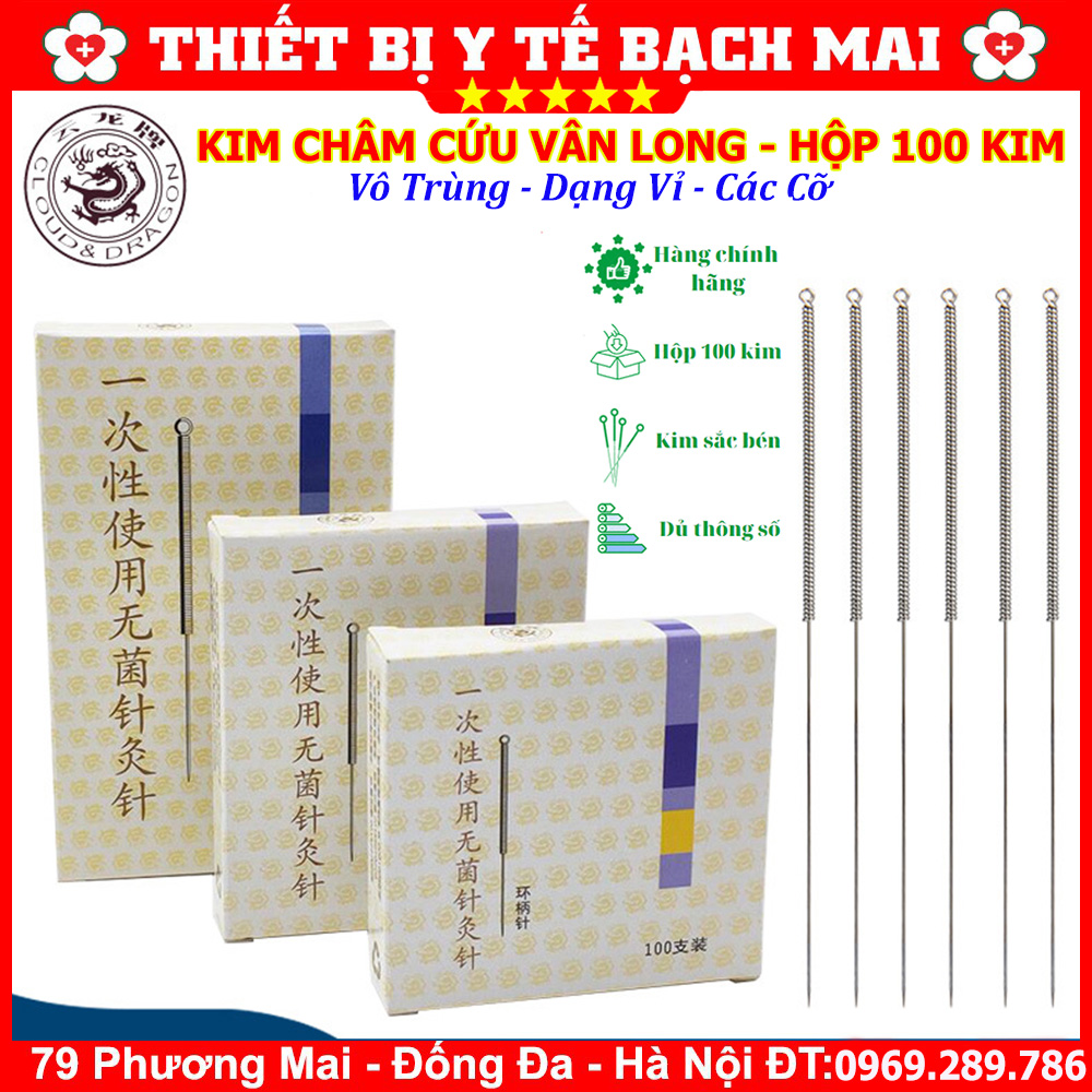 Kim Châm Cứu Vân Long Vô Trùng Dạng Vỉ Các Cỡ - HỘP 100 KIM Kim Châm Cứu Vân Long Vô Trùng Dạng Vỉ Các Cỡ - HỘP 100 KIM