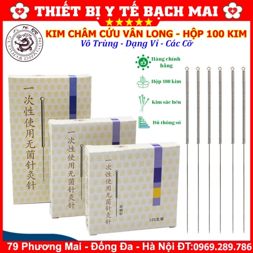 Kim Châm Cứu Vân Long Vô Trùng Dạng Vỉ Các Cỡ - HỘP 100 KIM Kim Châm Cứu Vân Long Vô Trùng Dạng Vỉ Các Cỡ - HỘP 100 KIM