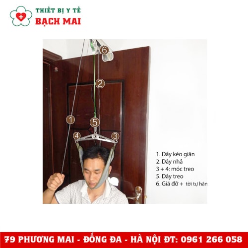 Dụng Cụ Kéo Giãn Đốt Sống Cổ - Trị Thoát Vị Đĩa Đệm - Gắn Cửa Dụng Cụ Kéo Giãn Đốt Sống Cổ - Trị Thoát Vị Đĩa Đệm - Gắn Cửa