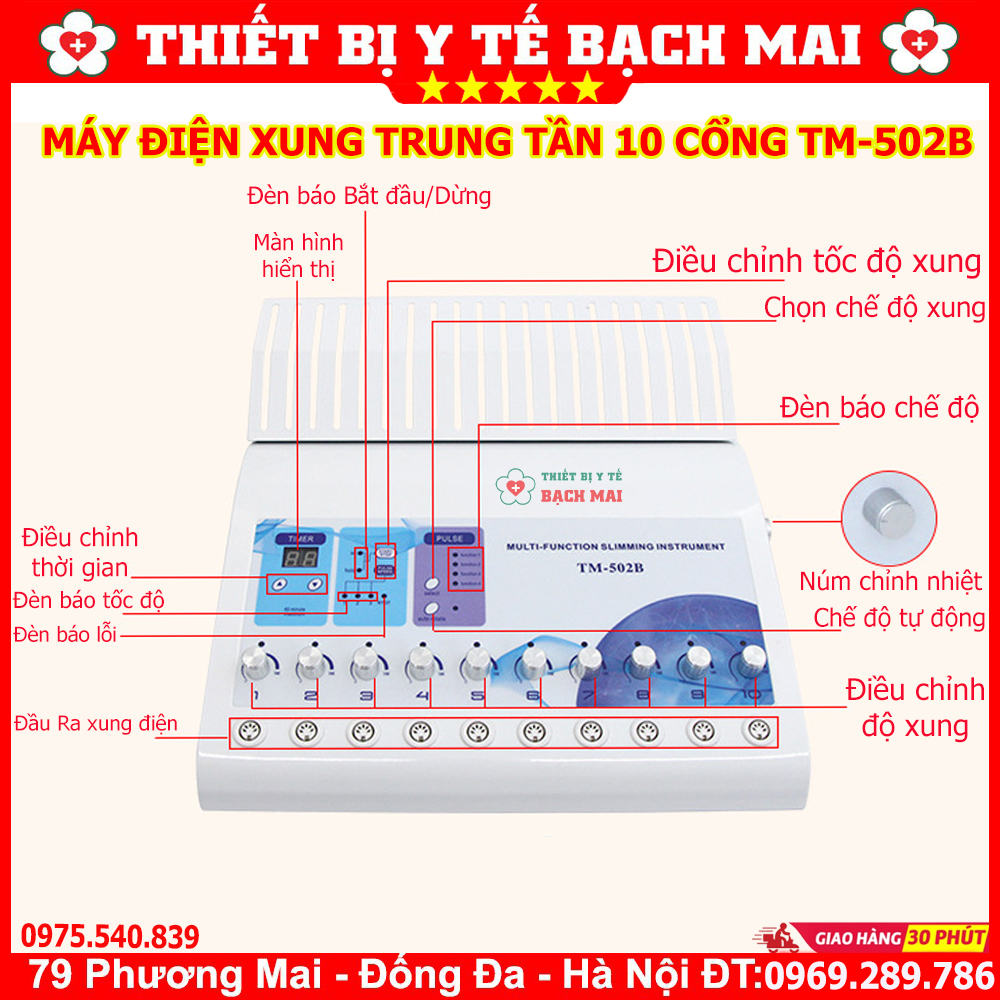 Máy Điện Xung 10 Cổng Ra TM-502B - Máy Trung Tần 10 Đầu Ra TM502B Máy Điện Xung 10 Cổng Ra TM-502B - Máy Trung Tần 10 Đầu Ra TM502B