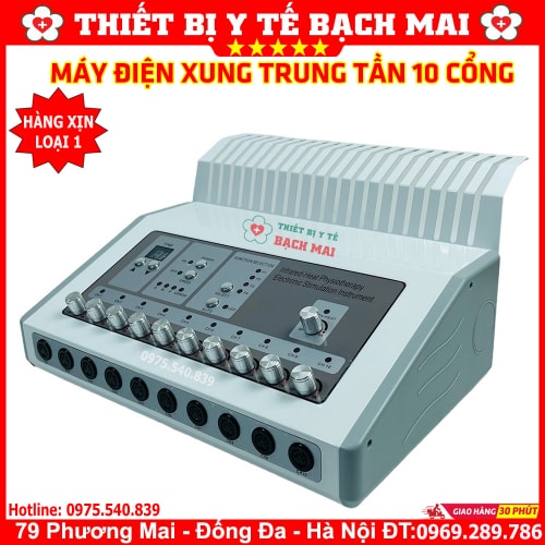 Máy Điện Xung 10 Đầu Ra - Màu Trắng Bạc Máy Điện Xung 10 Đầu Ra - Màu Trắng Bạc