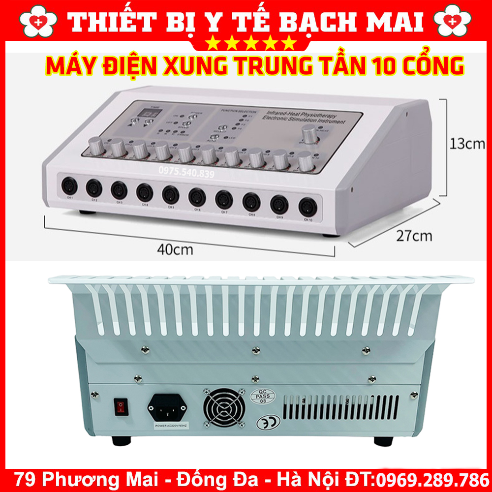 Máy Điện Xung 10 Đầu Ra - Màu Trắng Bạc Máy Điện Xung 10 Đầu Ra - Màu Trắng Bạc