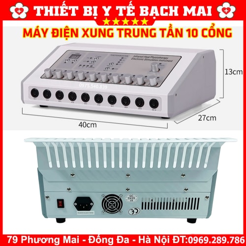 Máy Điện Xung 10 Đầu Ra - Màu Trắng Bạc Máy Điện Xung 10 Đầu Ra - Màu Trắng Bạc